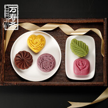 盛园祥万寿斋中秋月饼60克*10个桃山皮月饼水果口味新款双色月饼 桃山皮西湖龙井味(双色皮)60克*10个