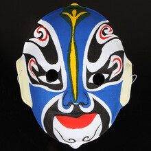 植绒京剧脸谱面具可戴中式国粹川剧变脸演出道具工艺古风京剧脸谱 中国风变脸专用道具脸谱 7号