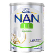 荷兰原装进口 雀巢(Nestle) LI乳糖不耐受 婴儿营养配方奶粉(0-12月) 跨境版安儿宁AL110 400g/罐