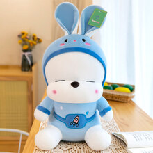 变身流氓兔公仔可爱小兔玩偶布娃娃抱枕儿童生日礼物毛绒玩具变身流氓兔玩偶抱枕大号兔子布娃娃 蓝色款 60cm【代写贺卡+彩袋包装】
