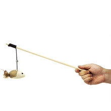 康贝尼猫玩具逗猫棒羽毛逗猫杆老鼠猫咪玩具木杆 宠物用品 老鼠款/木杆