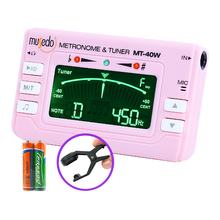 小天使 MT40W长笛/萨克斯/小号/笛子调音器 管乐专用校音器节拍器 【粉色】MT-40W管乐专用+拾音夹+电池