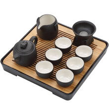 唐丰功夫茶具套装家用简约客厅小套泡茶小茶台日式茶盘简易小茶具茶杯 春羡+堂云茶具9头