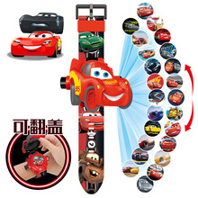 奥特曼投影手表赛罗儿童玩具电子表卡通男孩女孩学生社会人礼物 汽车总动员【翻盖+24投影】