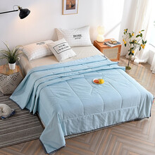 洁丽雅（Grace）  全棉夏凉被空调被纯棉被夏季薄被子被芯单双人春秋被可机洗 素雅生活（浅蓝）