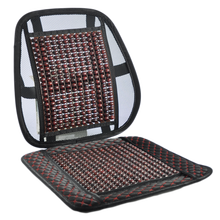 问雅坐垫办公室久坐夏季办公车用座椅靠背垫腰垫木珠透气护腰靠垫坐垫一体汽车腰靠 黑色套装（坐垫+腰靠）