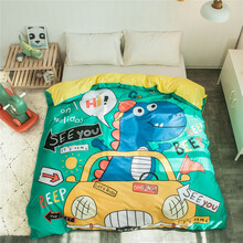 仲夏夜家纺 纯棉被套单件单人 活性印花全棉可爱卡通被罩双人 恐龙假日 单人标准160x210cm