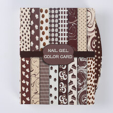 美甲色卡展示板样册甲片盒指甲油胶色板样板卡本美甲店展示板80色 120色圆弧系列-03款-送甲片 144片