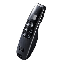 SANWA SUPPLY MA080 多功能无线演示器 绿色激光笔 空中鼠标 翻页笔 PSC认证 黑色 无线