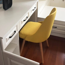 方寸毫厘 椅子 书房书椅子 餐椅实木家用北欧 简约现代椅子子甜品店靠背椅子 娇黄色（已升级 加乳胶座垫）