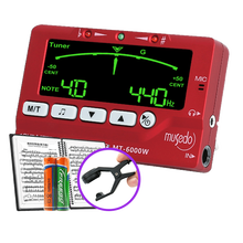 小天使 MT40W长笛/萨克斯/小号/笛子调音器 管乐专用校音器节拍器 MT6000红+拾音+电池+乐谱文件夹