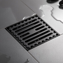 优勤（YOUQIN）黑色不锈钢地漏盖卫生间下水道防臭三通浴室厕所地漏芯 经典黑-防臭地漏【次日达】