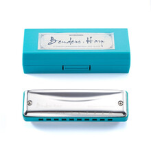 孔声(KONGSHENG)十孔布鲁斯口琴AM-20D初学者学生入门蓝调口琴10BH成人进阶口琴 Benders蓝色 C调