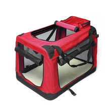 咪贝萌狗外出便携包车载狗笼狗窝宠物手提包车载包笼子可折叠旅行车用狗箱子帐篷泰迪金毛拉布拉多小中大型犬 红色（两侧开）M号70×52×52-建议30-50 注意尺寸，很大很重