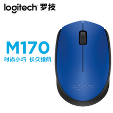 罗技 （Logitech）M系列无线鼠标 笔记本台式机一体机家用办公鼠标 省电USB电脑鼠标 M170无线鼠标  蓝色