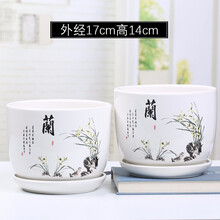 八个随机花盆陶瓷批发清仓带托盘特大号绿萝吊兰室内肉肉创意简约多肉植物花盆桌面阳台小多肉花盆栽 79100两个17厘米 小
