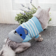 嬉皮狗（hipidog）新品猫衣服秋装天使猫咪衣服幼猫小奶猫无毛猫防掉毛宠物毛衣冬装 天蓝色大熊 XS