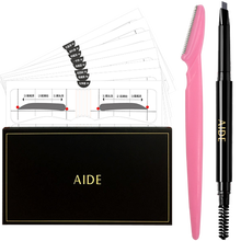 艾德 眉毛贴眉贴连体眉卡画眉卡修眉卡画眉神器眉型卡懒人神器眉形贴女初学者全套修眉美妆工具眉笔眉毛贴纸 韩星眉+眉笔+眉刀