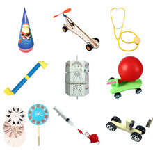 科技小制作科学实验玩具套装 小学生幼儿园手工材料包电磁风扇小汽车益智玩具小发明diy物理化学教学器材 幼儿园小班组合套装
