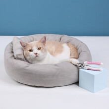 猫窝冬季保暖四季通用开放式宠物猫咪窝沙发别墅用品狗窝猫屋猫床 高级灰猫窝+宠物指甲钳套餐 S-小型