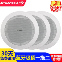 山水同轴蓝牙吸顶喇叭套装 吊顶天花音响会议家用有源无线背景音乐门店铺家庭客厅嵌入式音箱公共广播系统 M51蓝牙吸顶喇叭一拖二