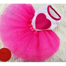 春夏款狗狗衣服裙子宠物服装泰迪贵宾比熊博美小型犬猫咪烫钻爱心裙子 爱心裙玫红 XXL