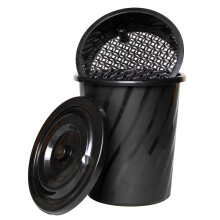 筑昇墨塑料茶渣桶带滤层茶叶垃圾桶茶水桶带盖茶渣桶茶桶 黑色