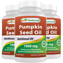 Pumpkin Seed oil南瓜籽油软胶囊缓解尿频尿急尿不尽男性前列健康 美国前列健康男性保健品 3瓶特惠装*呵护男性健康泌尿系统和前列健康