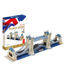 乐立方3D创意立体拼装拼图世界中国建筑拼插纸模型积木拼插玩具 伦敦双子桥
