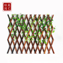 绿篱 碳化防腐木栅栏伸缩木篱笆白色网格爬藤架墙面装饰围栏花园护栏 碳化175