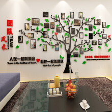 惠米 办公室装饰励志墙贴画公司企业文化照片墙团队标语3d立体墙贴纸 大号贴好高1.24米宽2.72米