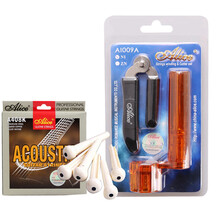 Alice 爱丽丝A1009A吉他装弦换弦工具套装剪弦钳起拔固弦锥剪弦上弦起钉三合一换弦器 A1009A+6个白色固弦锥+琴弦1套