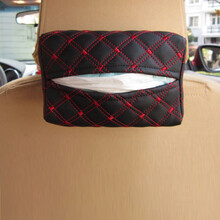 FAC飞鹰 车载纸巾盒 车用纸巾 汽车盒椅背挂式时尚创意车用车载抽纸盒套汽车用品餐巾纸盒汽车用品 红线-黑色