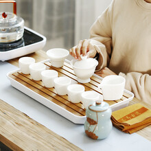 尚帝（shangdi）羊脂玉瓷功夫茶具套装德化白瓷整套茶具茶壶茶杯陶瓷盖碗过滤赠送茶盘