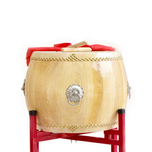 广雅 黄牛皮大鼓成人原木色战鼓高音鼓民族鼓乐器 18寸（60CM*50CM）