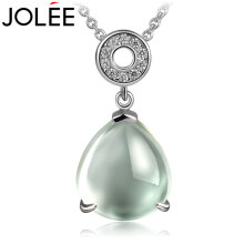 JOLEE 项链 天然水晶S925银彩色宝石吊坠时尚简约锁骨链饰品送女生礼物