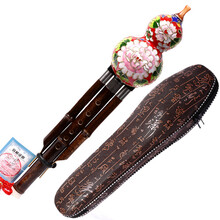 里歌 LIGE景泰蓝葫芦丝单辅音紫竹管刻字LHLS-230 红蒂莲花 降B