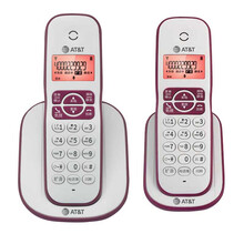 AT&T 32127  数字无绳电话机座机单机 数字留言15分听筒扩音家用办公 紫色一拖一