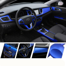 伴行星 汽车内饰贴纸汽车用品改装中控贴膜拉丝碳纤维金属冰膜汽车贴纸仪表台装饰改色膜车贴 冰膜-冰蓝色【30cm宽度*1米】