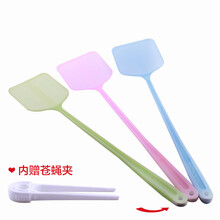 茶花【带卫生夹】加长手柄塑料苍蝇拍灭蚊拍随意拍 形状颜色随机发 2只装很划算 形状颜色随机发