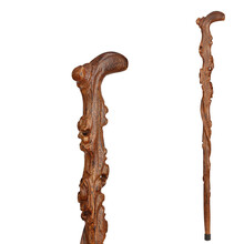 雅轩斋 红木老人拐杖拐棍 实木质防滑手杖助行器鸡翅木根雕拐杖木头老年人用品送老人礼物 鸡翅整体祝寿根雕拐杖