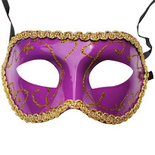 欢乐派对万圣节六一儿童节元旦面具装扮儿童表演面具化妆舞会面具派对表演演出道具大人公主半脸面具 枚红色