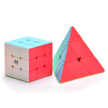 奇艺 勇士S三阶魔方磨砂面免贴纸 有教程 专业比赛魔方益智玩具 三阶+金字塔+教程