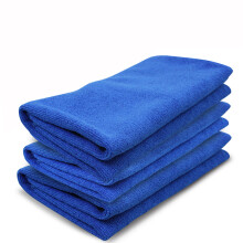 佳百丽 洗车毛巾 汽车加厚细纤维擦车巾布 车用吸水毛巾用品 细纤维蓝色40*40 三条装