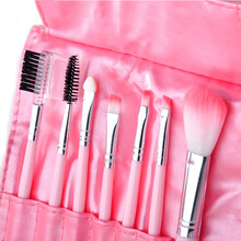 化妆刷套装刷子全套7支装带刷包便携散粉刷口红刷睫毛刷眼影刷腮红刷粉底刷 粉红色