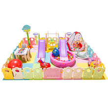 宝宝围栏室内滑梯秋千组合儿童游乐园4S店幼儿设备淘气堡 12平方豪华套餐A