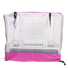 憨憨宠 狗笼罩子 狗笼蚊帐防蚊狗罩 防晒防风防水宠物笼罩 牛津布纱质笼子罩子 粉色 110笼罩不包含笼 114*76*86CM