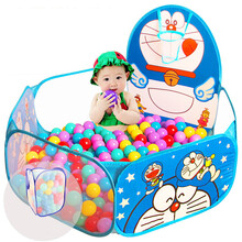 儿童海洋球池波波球游戏球池布制投篮球游戏屋宝宝过家家玩具 6.5cm海洋球（100个海洋球+ 叮当猫投池篮）