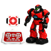 阿尔洛克儿童早教遥控机器人机械战警玩具智能感应跟随跳舞小胖充电男孩女孩儿童礼物 危险流浪者红色