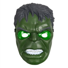 儿童面具成人创意玩具银河奥特曼发光发声仿真全脸面具男孩玩具钢铁侠绿巨人蜘蛛侠发光脸谱面具 绿巨人面具 发光